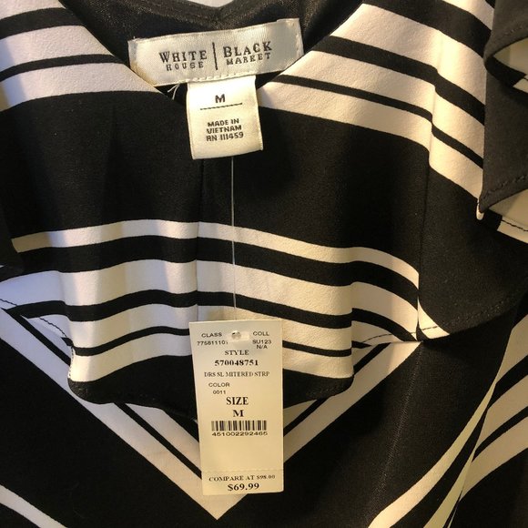 NWT Black House White Market Chevron Dress - Picture 3 of 7